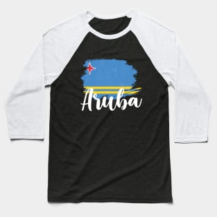 Aruba Map and Flag Baseball T-Shirt